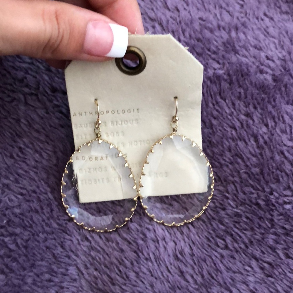 Anthropologie clear drop earrings